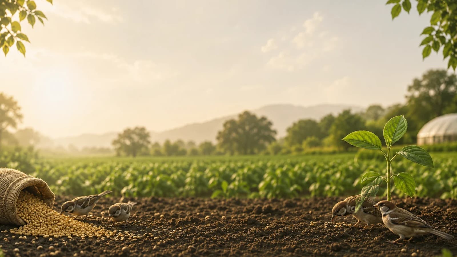 Alexa Farms — sunlit agricultural fields with crop rows